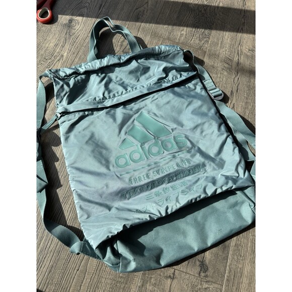 adidas Handbags - Adidas Amplifer Blocked Backpack Sack Bag Three Stripe Life Teal Blue School